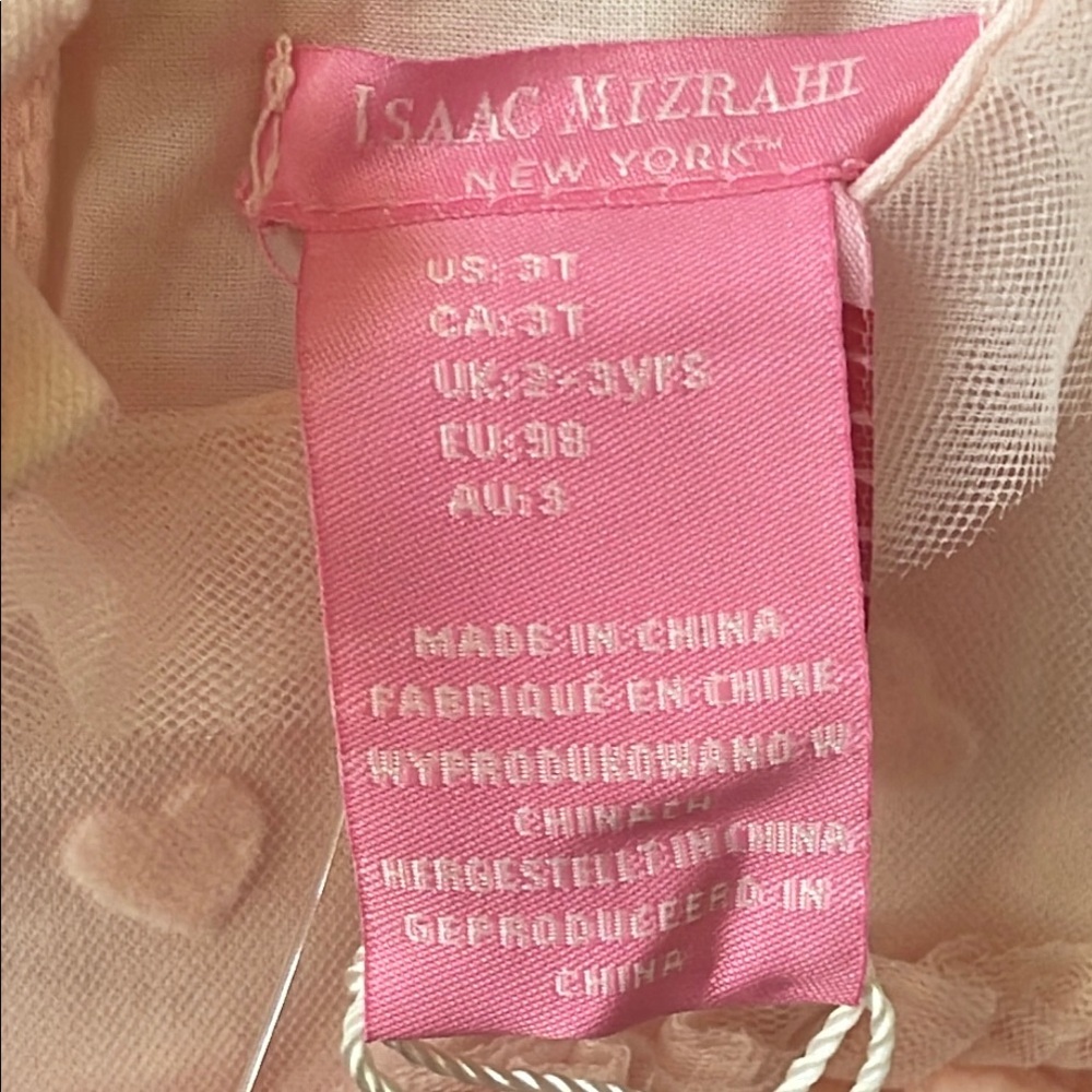 NWT Isaac Mizrahi Pink & White Ruffled Tiered Babydoll Dress w Headband 3T - Picture 7 of 9